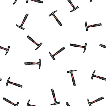 brick hammer tool seamless pattern vector