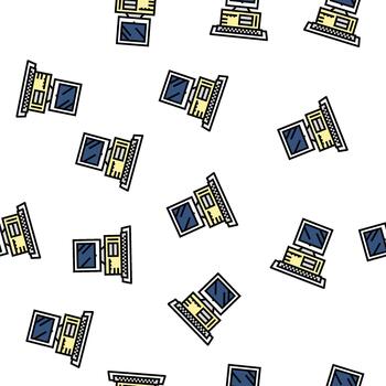 computadora ordenador personal tecnología sin costura modelo vector