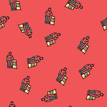 logistic courier seamless pattern vector