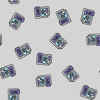 mp4 file format document seamless pattern vector
