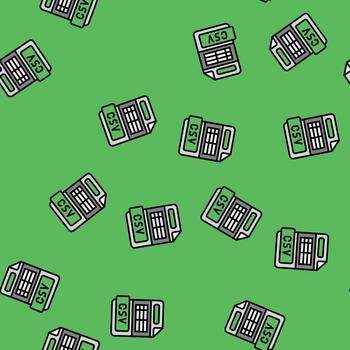 csv file format document seamless pattern vector