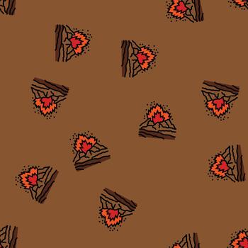 dangerous exploding volcano seamless pattern vector