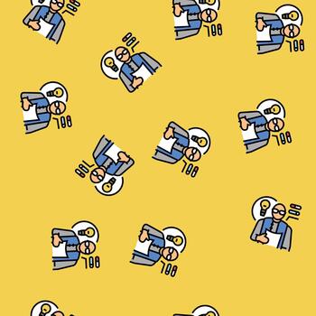 developer scientist worker seamless pattern vector