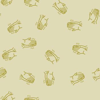high five hands line seamless pattern vector