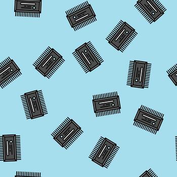 microcontroller electrical engineer seamless pattern vector