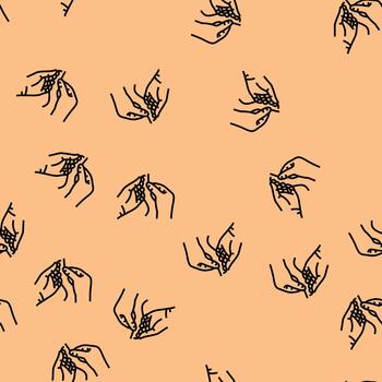 insert thread into needle seamless pattern vector
