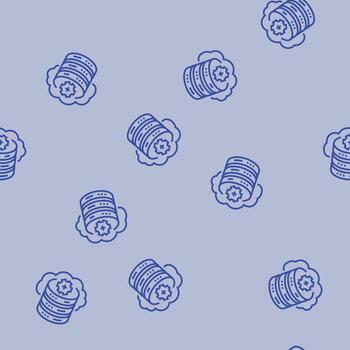 cloud database line seamless pattern vector