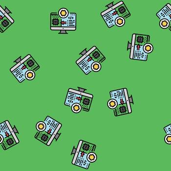microcontroller programming electronics seamless pattern vector