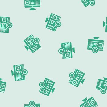microcontroller programming electronics glyph seamless pattern vector