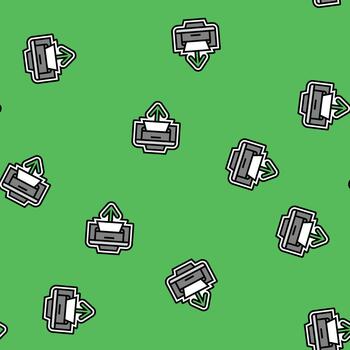 printer loading document seamless pattern vector