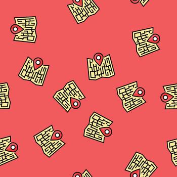 map pointer location seamless pattern vector