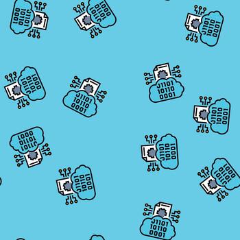cloud computing business process seamless pattern vector