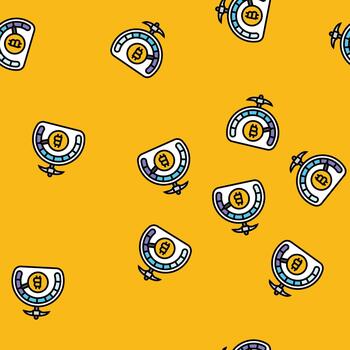 difficulty cryptocurrency mining seamless pattern vector