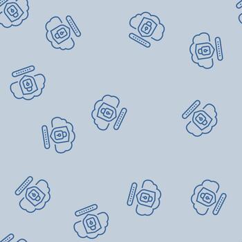 security lock cloud computing line seamless pattern vector