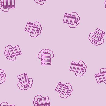 storage cloud computing line seamless pattern vector