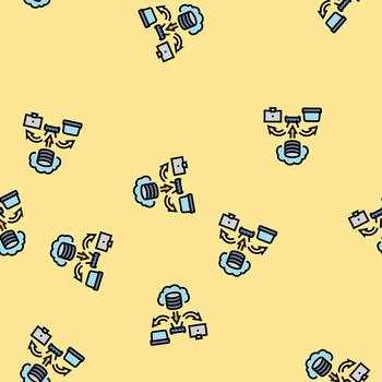 infrastructure cloud computing seamless pattern vector