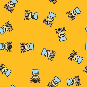 api connection cloud computing seamless pattern vector
