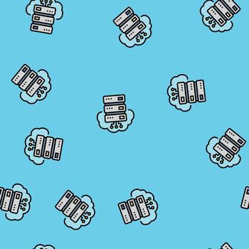 storage cloud computing seamless pattern vector