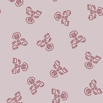 infrastructure cloud computing line seamless pattern vector