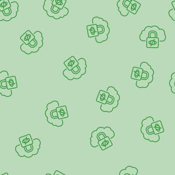 private cloud computing line seamless pattern vector