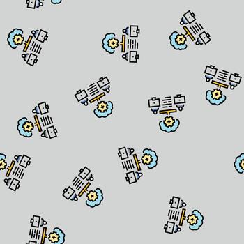 collaboration cloud computing seamless pattern vector