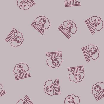 analytics cloud computing line seamless pattern vector