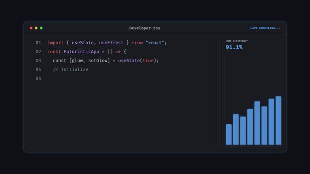 programación código y datos visualización en un oscuro interfaz. video