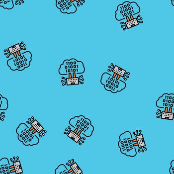 cloud computing industry 5 seamless pattern vector