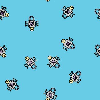 encryption lock quantum computer seamless pattern vector
