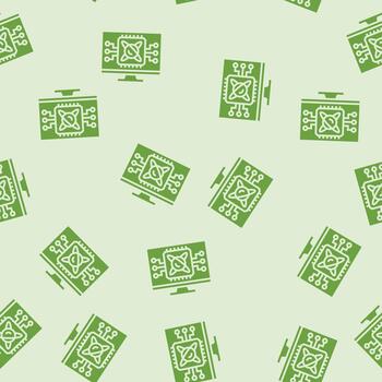 algorithm screen quantum computer glyph seamless pattern vector