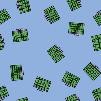 computadora código investigación desarrollo sin costura modelo vector