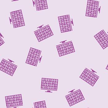 computadora código investigación desarrollo glifo sin costura modelo vector