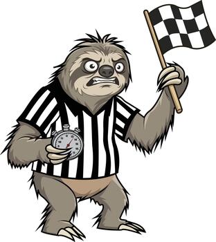 Grumpy Sloth Referee vector