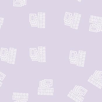 binary code and folders line seamless pattern vector
