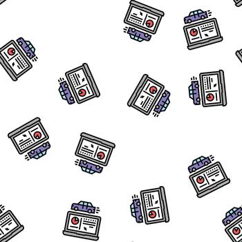 car test computer program seamless pattern vector