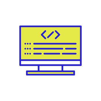 computadora pantalla código programación desarrollo icono vector
