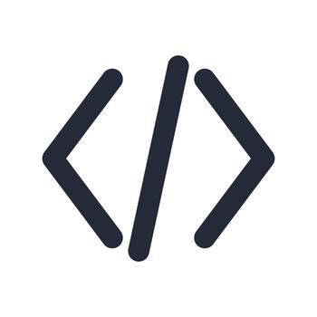 código soportes línea icono, programación desarrollo software codificación contorno símbolo vector