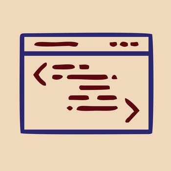 resumen codificación interfaz ilustración con simplificado código elementos vector