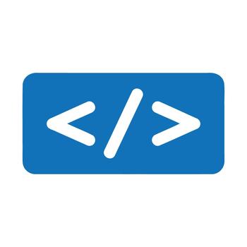azul código soportes icono significa programación, software desarrollo, y codificación idiomas vector