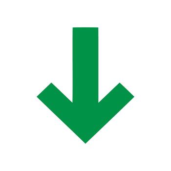 Simple Green Downward Arrow Icon Symbolizing Decline, Decrease, or Negative Trend vector