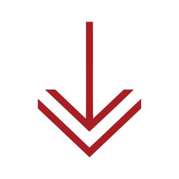 Red Downward Arrow Icon Symbolizing Decrease, Decline, or Negative Trend vector