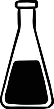 triangular erlenmeyer matraz con solución vector
