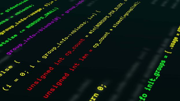 macro groen software programmering bron code. video