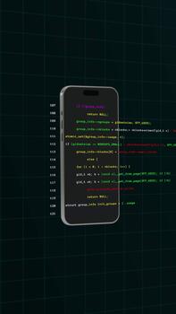 Smartphone programação código vertical inscrição ui. video