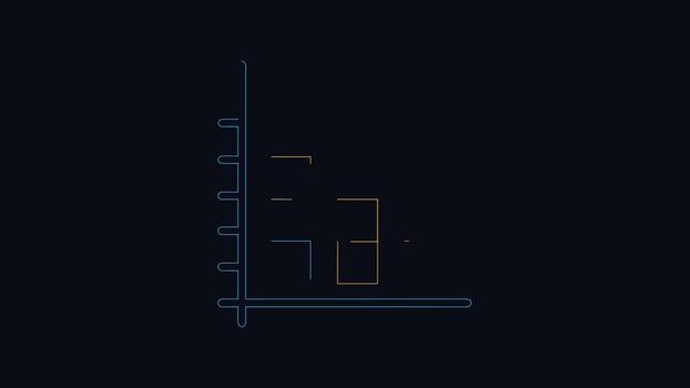 enkel platt illustration av en bar Diagram Graf. skildrar öka och minska i data värden över tid. video