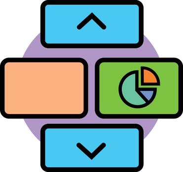 Infographic elements pie chart rectangles. vector