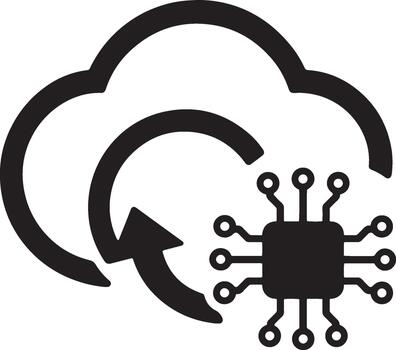 automatizado nube informática y datos Procesando icono vector