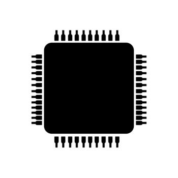Central processing unit microprocessor chip icon vector