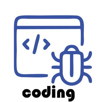 Bug in code, programming error, debugging concept, software development illustration vector