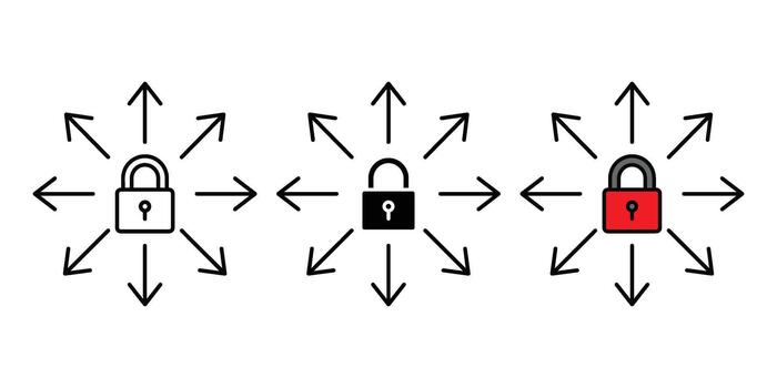 Sequential lock access process, red vector